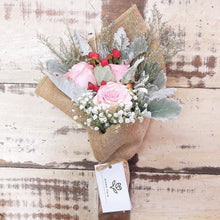 Load image into Gallery viewer, Signature Bouquet To You (Roses Pink Silver Leaf Design)