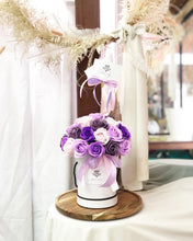Load image into Gallery viewer, Everlasting Soap Flower Box To You - 33 Roses (Purple Design)