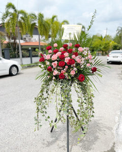 Congratulatory Flower Stand To You ( Roses Red Pink Design)