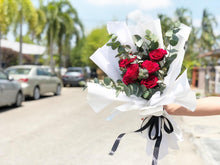 Load image into Gallery viewer, Premium Bouquet To You (Red Roses White Elegance Wrap Bouquet To You)