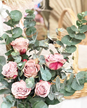 Load image into Gallery viewer, Flower Jar To You (Premium Cappuccino Roses & Eucalyptus)