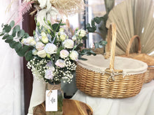 Load image into Gallery viewer, Flower Jar To You (Eustoma Lilac Blue Eucalyptus Jar Design)