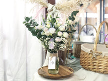 Load image into Gallery viewer, Flower Jar To You (Eustoma Lilac Blue Eucalyptus Jar Design)