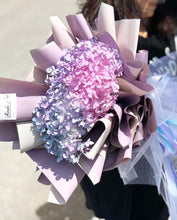 Load image into Gallery viewer, Prestige Wrap Preserved Hydrangea To You (Hydrangea Two Tone Purple Blue Design)