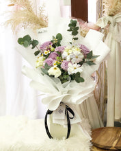 Load image into Gallery viewer, Premium Prestige Bouquet To You (Cappuccino Roses, Chamomile, Butterfly Ranunculus, Eucalyptus Style Wrap )