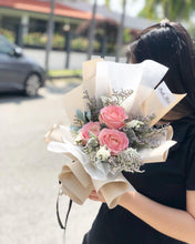 Load image into Gallery viewer, Prestige Bouquet To You (Baby Pink Roses Silver Leaf Design)