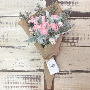 Signature Bouquet To You (Roses Pink Silver Leaf Design)