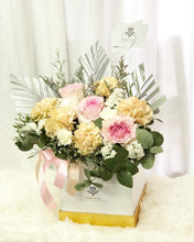 Load image into Gallery viewer, Flower Box To You (Pink Roses & Cappuccino Carnation Design)