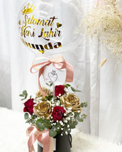 Load image into Gallery viewer, Flower Box To You (Roses Red Gold Flower Design)