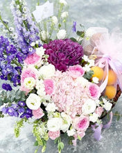Load image into Gallery viewer, Extravagant Fruit Flower Basket To You (Purple Pink Color Design )