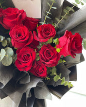 Load image into Gallery viewer, Prestige  Style Wrap Bouquet To You -10 Kenya Roses Eucalyptus Design