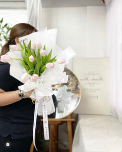Valentine's Prestige Bouquet To You  (Pink Tulip  Style Wrap Design )