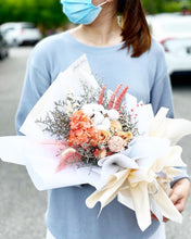 Load image into Gallery viewer, Prestige Wrap Preserved Roses To You (3 Roses & Hydrangea Champagne Design)