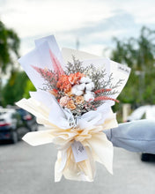 Load image into Gallery viewer, Prestige Wrap Preserved Roses To You (3 Roses & Hydrangea Champagne Design)