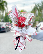 Load image into Gallery viewer, Prestige Wrap Preserved Roses To You (3 Roses & Hydrangea Red Design)
