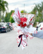 Load image into Gallery viewer, Prestige Wrap Preserved Roses To You (3 Roses & Hydrangea Red Design)