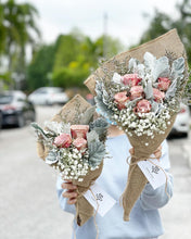 Load image into Gallery viewer, Premium Signature Bouquet To You (Cappuccino Roses Silver Leaf Design)