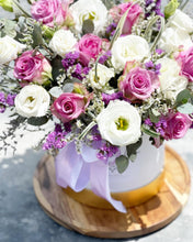 Load image into Gallery viewer, Flower Box To You (Fluffy Eustoma Lavender Roses Design)