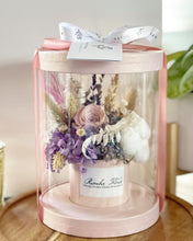 Load image into Gallery viewer, Flower Box To You (Preserved Flowers Roses Pink, Hydrangea Purple & Assorted Dried Flowers Collection)