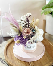 Load image into Gallery viewer, Flower Box To You (Preserved Flowers Roses Pink, Hydrangea Purple & Assorted Dried Flowers Collection)