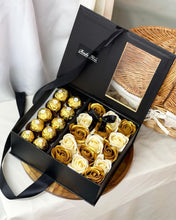 Load image into Gallery viewer, Everlasting Soap Flowers Box (Gold Champagne Feraro Rocher Giftbox)