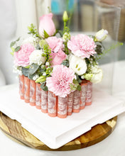 Load image into Gallery viewer, Cake Style Flower Money Box To You (Pink Mixture Flower In Transparent Box Design)