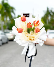 Load image into Gallery viewer, Prestige Bouquet To You (Tulip Orange Series-5 Stalks Style Wrap Design)
