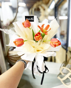Prestige Bouquet To You (Tulip Orange Series-5 Stalks Style Wrap Design)