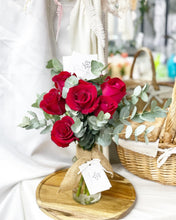 Load image into Gallery viewer, Flower Jar To You (Red Roses Eucalyptus Jar Design)