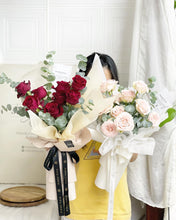 Load image into Gallery viewer, Prestige Bouquet To You (Kenya Pink Avalanche Eucalyptus Design) (Small 6 Roses)