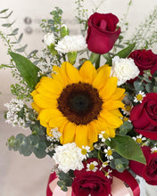 Load image into Gallery viewer, Flower Box To You (Sunflower Red Roses Design)