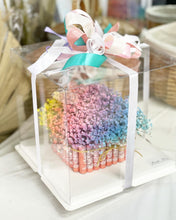 Load image into Gallery viewer, Cake Style Flower Money Box To You (Rainbow Baby Breath Transparent Box Design)