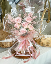 Load image into Gallery viewer, Prestige Bouquet To You (Pink Roses Silver Leaf Design)