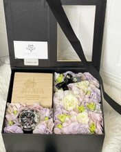 Load image into Gallery viewer, Flower Box With Gift ( Hydrangea Roses Design)