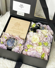 Load image into Gallery viewer, Flower Box With Gift ( Hydrangea Roses Design)