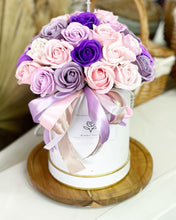 Load image into Gallery viewer, Everlasting Soap Flower Box To You - 33 Roses (Purple Design)