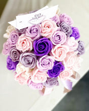 Load image into Gallery viewer, Everlasting Soap Flower Box To You - 33 Roses (Purple Design)