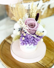 Load image into Gallery viewer, Flower Box To You (Preserved Purple Flowers Roses, Hydrangea & Assorted Dried Flowers Collection)