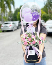 Load image into Gallery viewer, Hot Air Ballon Flower Box To You (Purple White Design)