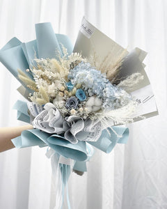Prestige Wrap  Preserved Roses To You (Flowers of Roses Blue Tone Blue Design)