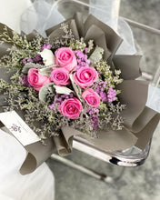 Load image into Gallery viewer, Prestige Bouquet To You (Cherry Pink Roses Chamomile Greyish Wrap Bouquet To You)