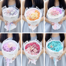 Load image into Gallery viewer, Everlasting Soap Flower Bouquet To You -18 Ombre Purple