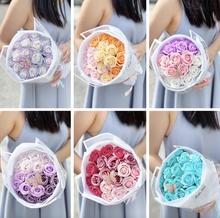 Load image into Gallery viewer, Everlasting Soap Flower Bouquet To You -18 Ombre Pink Purple