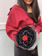 Load image into Gallery viewer, RUSSIAN WRAP Everlasting Soap Roses Bouquet To You - Russian Style 12 Red 6 Black