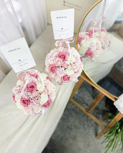Everlasting Soap Flower Box To You - 33 Roses (Roses & Carnation Pastel Pink)