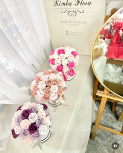 Everlasting Soap Flower Box To You - 33 Roses (Roses & Carnation Pastel Pink)