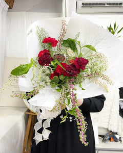 Prestige Bouquet To You (Carnation Garden Style in Maroon & Red)