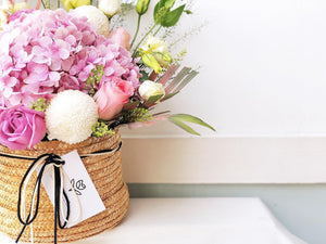 Flower Basket To You (Hydrangea, Roses, Ping Ping, Eustoma & Fillers)