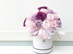 Everlasting Soap Flower Box To You - 33 Roses (Purple Design)
