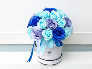 Everlasting Soap Flower Box To You - 33 Roses (Blue Design)